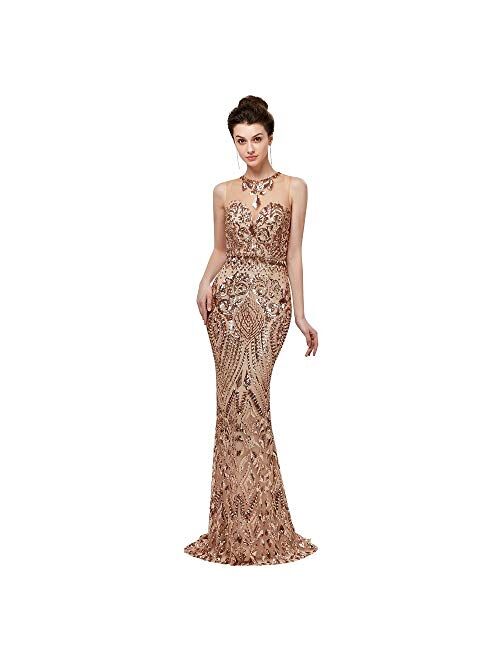 Leyidress Women's Mermaid Dress Bridesmaid Dress Evening Dress Party Prom Gown