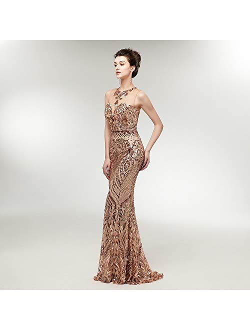 Leyidress Women's Mermaid Dress Bridesmaid Dress Evening Dress Party Prom Gown