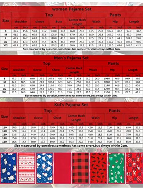 SWOMOG Matching Family Christmas Pajamas Set Long Sleeve Festival Party Pj Sets Holiday Warm Sleepwear Button-Down Loungewear