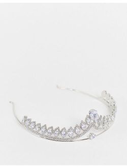 Halloween tiara with crystals in silver tone