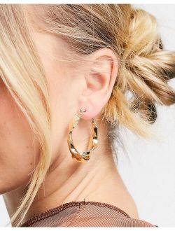 molten hoop earrings in gold