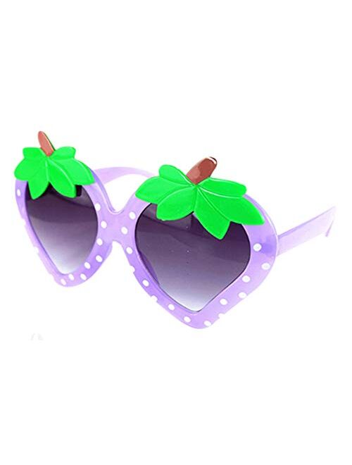 FANCYKIDS Kids Cat Strawberry Shaped Sunglasses for Toddler Girls Age 3-10