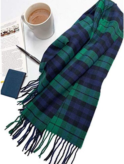 Calvin Olivia Cashmere Feel Scarf Soft Winter Soft Tartan Plaid Fashion Nova Scottish Check Multi-Color Gift for Men Women