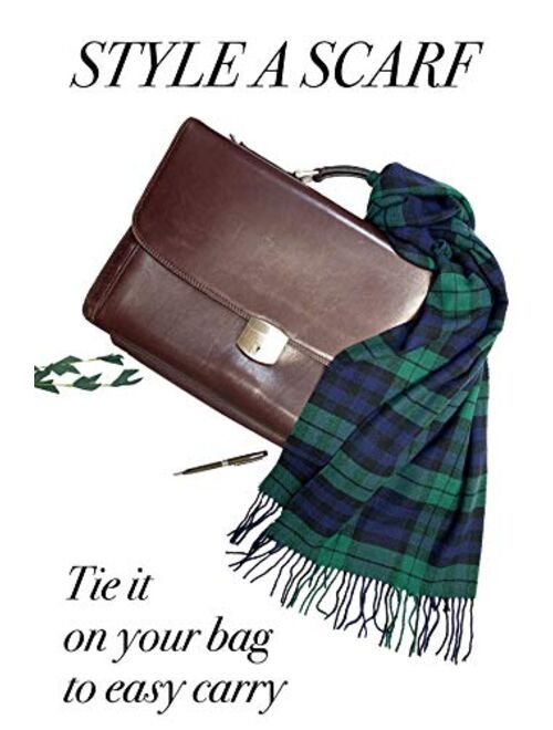 Calvin Olivia Cashmere Feel Scarf Soft Winter Soft Tartan Plaid Fashion Nova Scottish Check Multi-Color Gift for Men Women