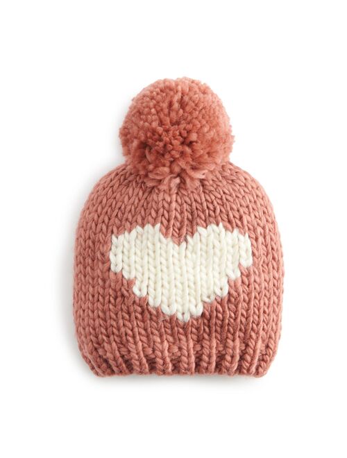 Little Co. by Lauren Conrad Girls' LC Lauren Conrad Pom Heart Knit Beanie