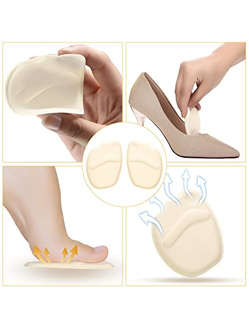 18 Pairs Heel Cushion Pads Heel Inserts Heel Grips Toe Filler Inserts Forefoot Heel Cushion Shoe Size Reducer with 6 Silicone Round Shoe Pads for Loose Shoes Slipping Rub