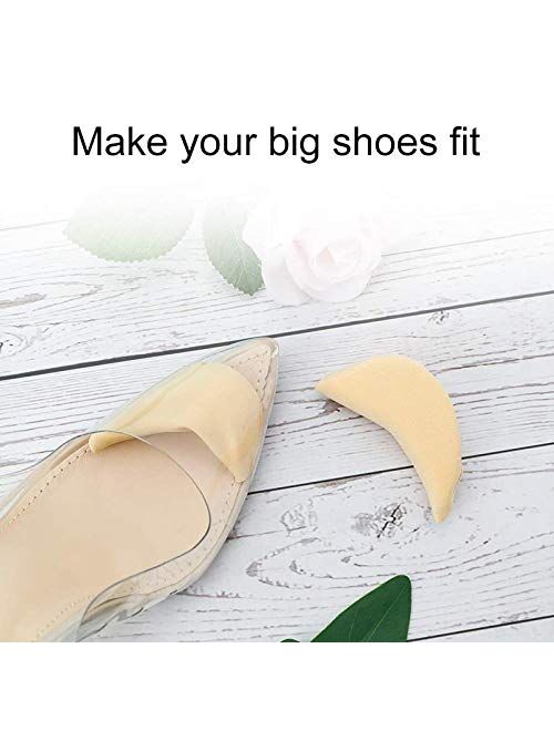 4 Pairs Foam Toe Filler, Soft Sponge Big Toe Plug Foot Brace Pads, Adjustable Toe Plug Reusable Shoe Filler for Too Big Shoes