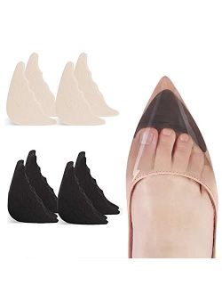 4 Pairs of Adjustable Toe Plugs,Foam Toe Filler,Women and Men Insoles,Reusable ,Washable Insoles,2 Black and2 Beige