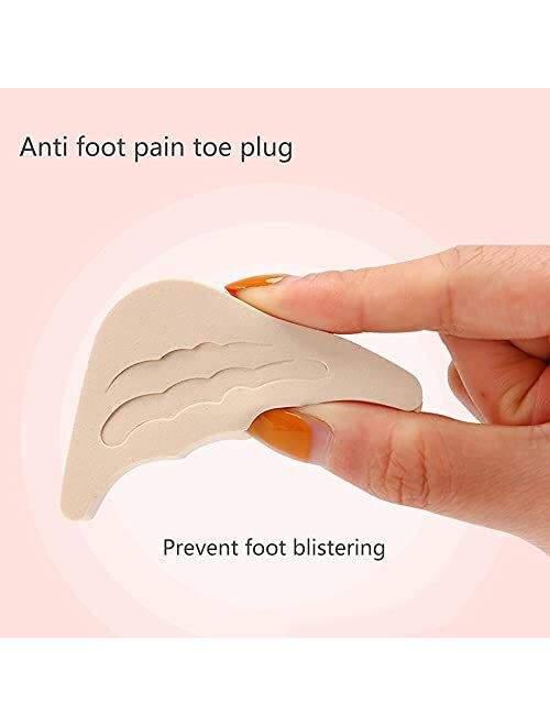 4 Pairs of Adjustable Toe Plugs,Foam Toe Filler,Women and Men Insoles,Reusable ,Washable Insoles,2 Black and2 Beige
