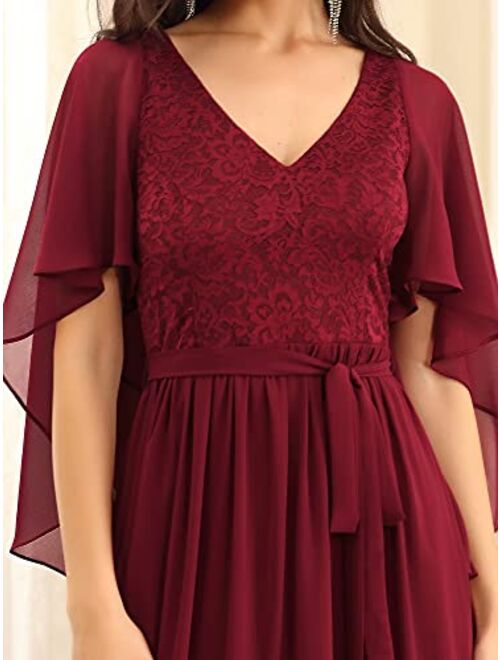 Ever-Pretty Women's A-line Shawl V-Neck Chiffon Evening Party Dress 0640