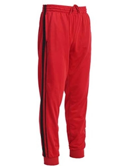 Mens Athletic Track Pants with Ribbed Cuff Leg