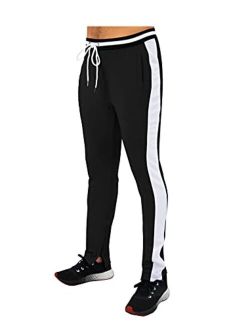 SCREENSHOT Sports Mens Athletic Premium Slim Fit Gym Track Pants - Workout Jogger Bottom with Side Taping Sportswear