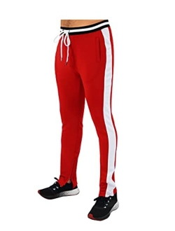 SCREENSHOT Sports Mens Athletic Premium Slim Fit Gym Track Pants - Workout Jogger Bottom with Side Taping Sportswear