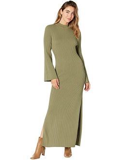 line and dot Jessica Long Sleeve Ribbed Sweaterdress