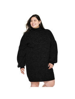 Juniors' Plus Size SO® Oversized Turtleneck Sweater Dress