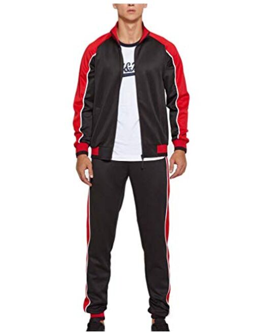 Litteking Men's Tracksuits Sweat Suit Casual Long Sleeve 2 Piece Outfit Sports Jogging Suits Set