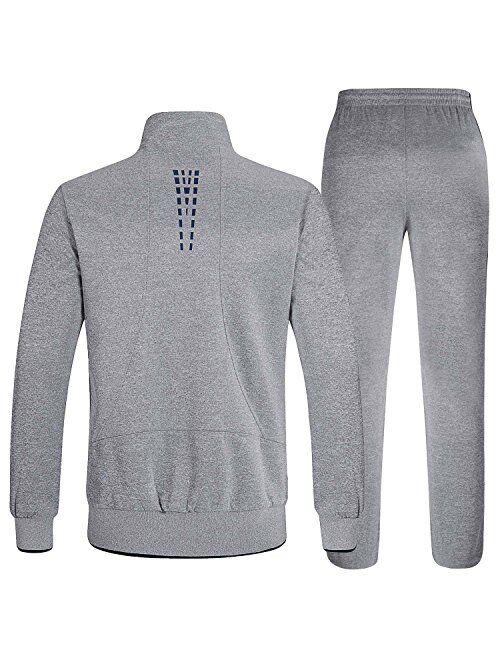 Buy TBMPOY Men's Tracksuit Athletic Sports Casual Full Zip Sweatsuit ...