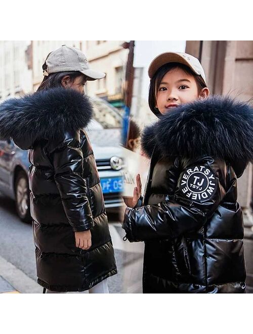 Kids Winter School Girls Children Clothing Boys Long Jacket Baby Girl Clothes Faux Fur Collar Coat Snowsuit Outerwear Coat Parka