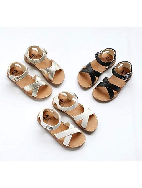 DADAWEN Girl's Summer Water Sandals Strappy Comfort Soft Flat Sandal (Toddler/Little Kid)