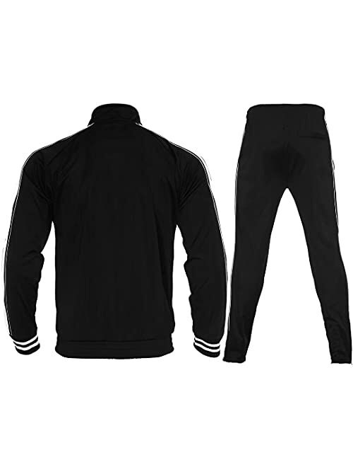 Mens Athletic 2-piece set Tracksuit Suit Casual Jogging Suits Sports Set