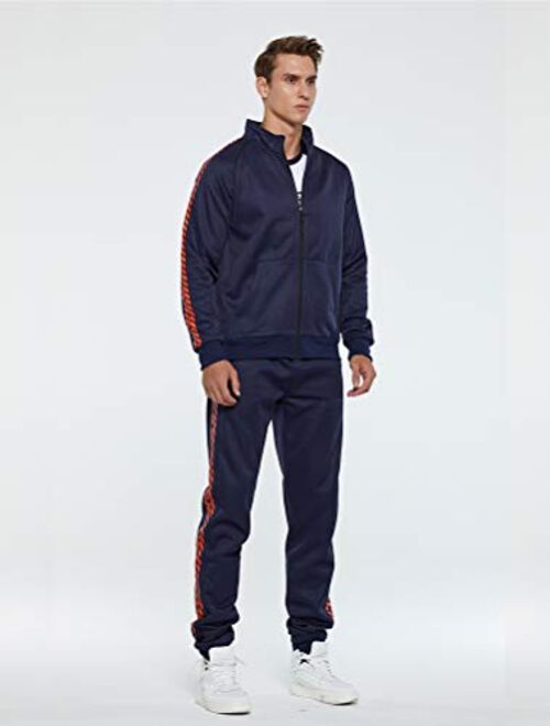 PASOK Men's Casual Tracksuit Set Full Zip 2 Pieces Jogging Athletic Sweat Suits