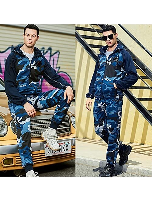 Mens Sweatsuits 2 Piece Hoodie Tracksuit Casual Comfy Camo Suits for Men