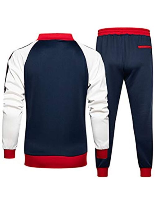 FTCayanz Men's Athletic Tracksuits Activewear Full-Zip Sport Set Casual Jogging Sweat Suit S-XXL