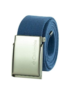 Men's Military Web Belt-Adjustable One Size Cotton Strap and Metal Plaque Buckle