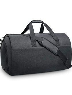 Garment Bags Convertible Suit Travel Bag with Shoes Compartment Waterproof Large Carry on Duffel Bags Garment Weekender Bag for Men Women Grey