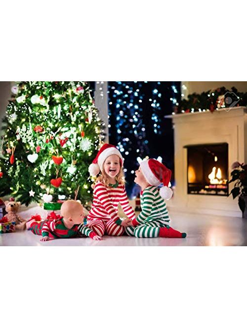 Shelry Family Matching Cotton Long Sleeve Striped Christmas Pajamas