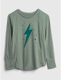 GapFit Kids Recycled Polyester Ribbed Raglan Thanksgiving T-Shirt