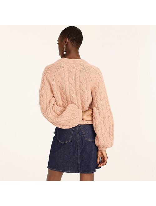 J.Crew Cashmere balloon-sleeve cable-knit sweater For Women