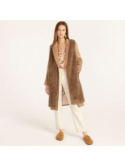 Long vest in recycled sherpa For Women
