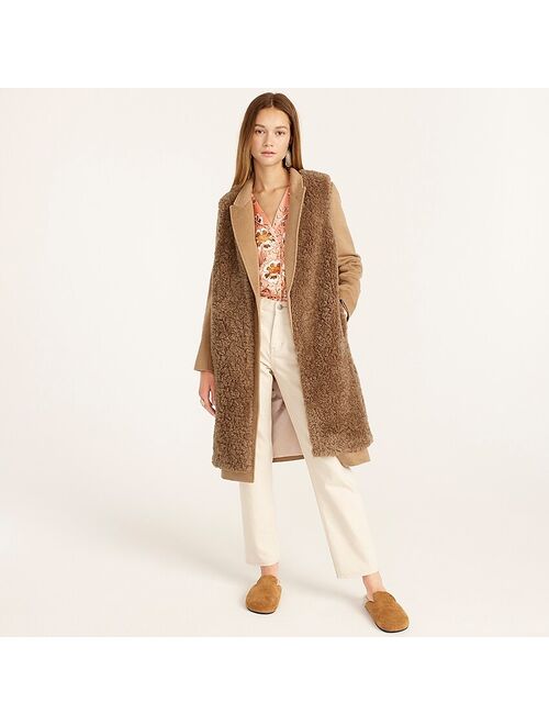 J.Crew Long vest in recycled sherpa For Women