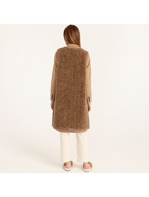 J.Crew Long vest in recycled sherpa For Women