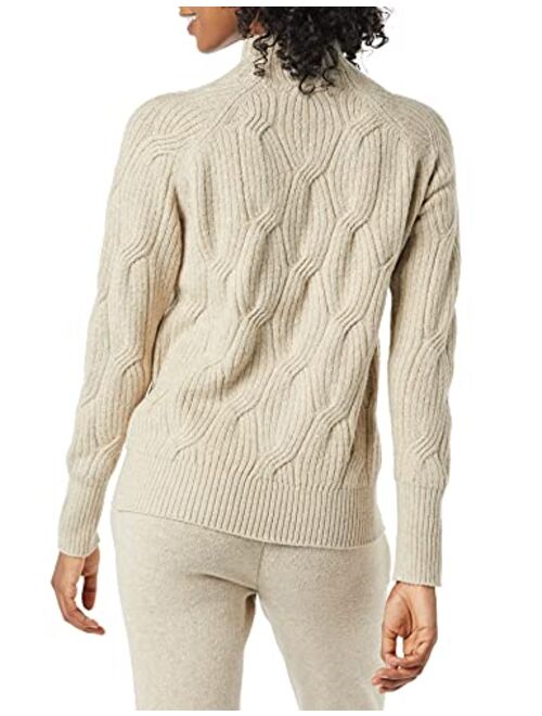 Amazon Essentials Women's Soft Touch Funnel Neck Cable Sweater