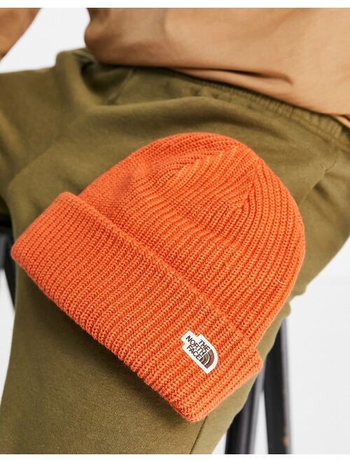 The North Face Salty Dog beanie in orange
