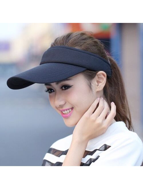 Sun Visors for Women and Girls, Long Brim Soft Sweatband Adjustable Hats