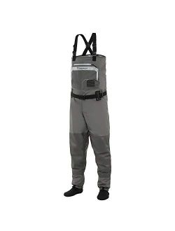 Piscifun Breathable Chest Waders - Stockingfoot Waders for Men and Women, Lightweight Fly Fishing Waders, 3-Layer Polyester Waterproof Stocking Foot Waders S M L XL XXL