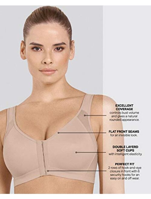 Leonisa Posture Bra for Women Front Closure - Post Surgery Posture Corrector Wireless