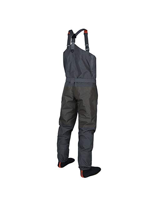 HISEA Fly Fishing Chest Waders Breathable Stocking Foot Wader Without Boots for Men Women