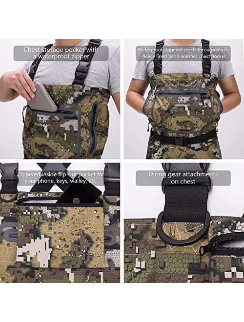 BASSDASH Breathable Ultra Lightweight Veil Camo Chest Stocking Foot Fishing Hunting Waders for Men