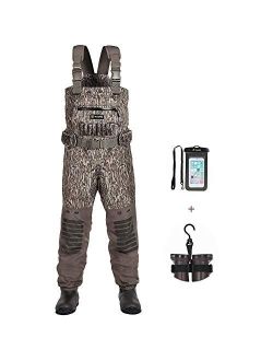 TIDEWE Breathable Insulated Chest Wader with Boot Hanger, 1600G Insulation Waterproof Hunting Wader with Steel Shank Boots, 200 Insulated Liner Realtree Max 5 & Mossy Oak