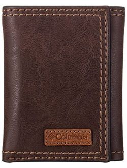 Columbia Mens LEATHER WALLET 31CP110Z04 One Size Brown RFID Protection Tri-fold 