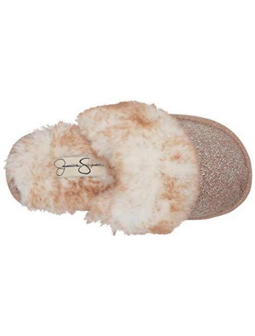 Jessica Simpson Girls Comfy Slippers - Cute Faux Fur Slip-on Shoes Memory Foam House Slipper