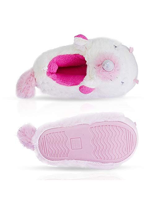 LA PLAGE Girls Unicorn Slippers for Toddler Kid Comfortable Wave-Like Cozy Soft House Slippers for Toddler Girl