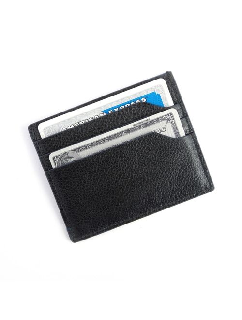 ROYCE New York Men's Pebbled Leather Credit Card Case