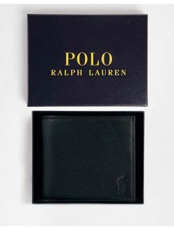 leather billfold wallet in black