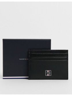 leather monogram cardholder in black