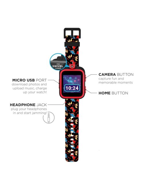 iTouch Kid's Playzoom 2 Black Dinosaur Print Tpu Strap Smart Watch 41mm